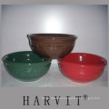 Embossed color glazed bowl